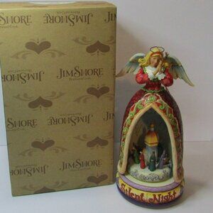Jim Shore lighted musical angel nativity scene Silent Night 4006648 Christmas